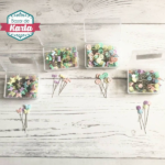 Caja de 100 alfileres con diseño