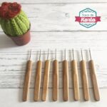 Set de 8 crochet mango de bambú (medidas pequeñas)