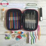Set de 22 crochet con estuche y herramientas de tejido