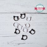 Marcadores metálicos en forma de gato blanco y negro (abiertos)
