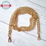 Cadena dorada con gancho mosquetón para cartera