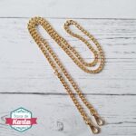 Cadena dorada con gancho mosquetón para cartera 120 cm. x 8 mm.